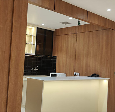 FRP wall panels for commercial food preparation area