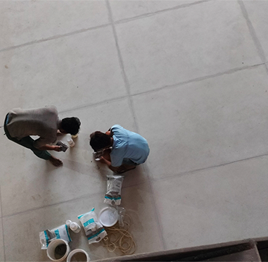 Commercial kitchen designed with hygienic wall and floor finishes