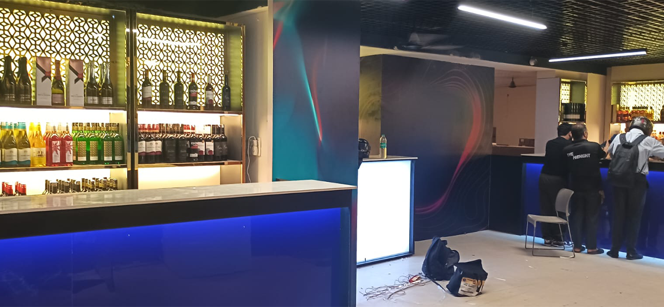 Premium liquor store interior design at Theka 94 Noida by Next BC